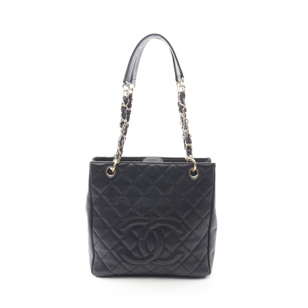 Chanel Matelasse PST Tote Bag Caviar Leather Grained Calfskin Black